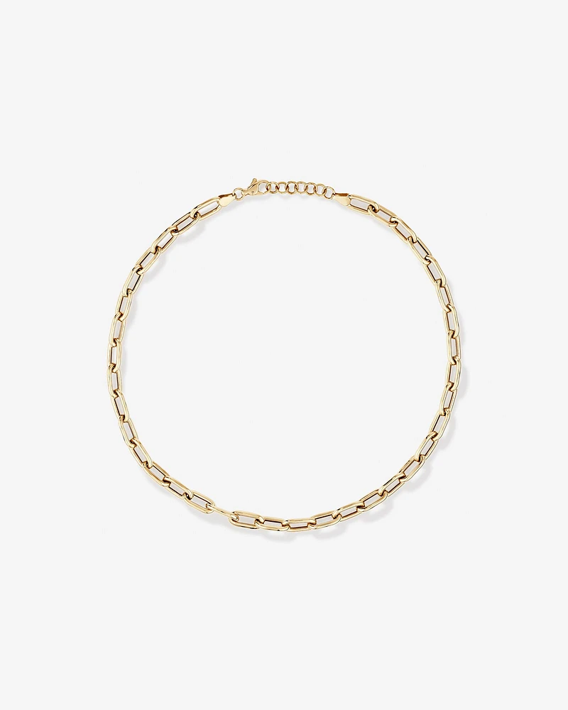 42.5cm Hollow Oval Paperclip Chain in 10kt Yellow Gold
