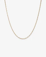 45cm (18”) 2mm-2.5mm Width Hollow Paperclip Chain in 10kt Yellow Gold