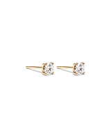 Carat TW Laboratory-Grown Diamond Solitaire Stud Earrings in 14kt Yellow Gold