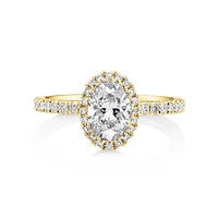 Sir Michael Hill Designer Halo Oval Engagement Ring with 1.35 Carat TW of Diamonds in 18kt White Gold