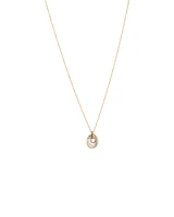 Diamond Accent Tri Tone Circle Pendant in 10kt Yellow, Rose and White Gold