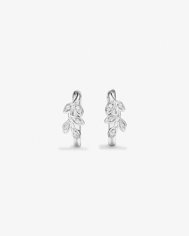 Boucles d’oreilles Huggie en zircone cubique en argent sterling