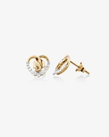 Heart Infinity Earrings With 0.20 Carat TW Of Diamonds In 10kt Yellow Gold