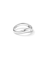 0.20 Carat TW Laboratory-Grown Marquise Diamond Swirl Ring in Sterling Silver