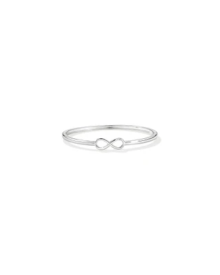 Diamond Accent Infinity Oval Hinge Bangle in Sterling Silver