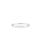 Diamond Accent Infinity Oval Hinge Bangle in Sterling Silver