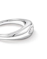 0.30 Carat TW Laboratory-Grown Marquise Diamond Dome Ring in Sterling Silver