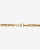 19cm (7.5") 4mm-4.5mm Width Rope Bracelet in 10kt Yellow Gold