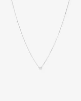 0.25 Carat TW Emerald Cut Diamond Solitaire Necklace in 18kt White Gold