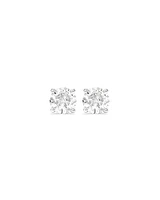 Certified 1.00 Carat TW Diamond Solitaire Stud Earrings in 18kt White Gold