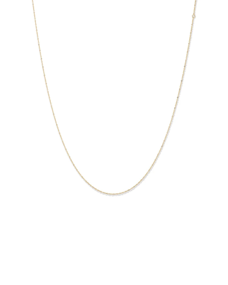 45cm (17") 0.95mm Width Solid Cable Chain In 10kt White Gold
