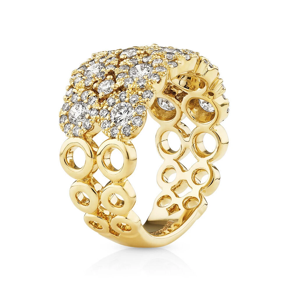 2 Row Bubble Ring with 2.00 Carat TW Diamonds in 14kt White Gold