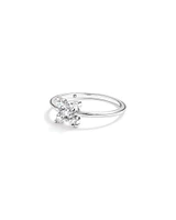Cubic Zirconia Floral Ring Sterling Silver