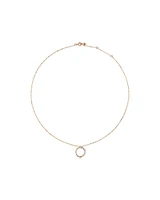 Diamond Studded Circle Necklace in 10kt Yellow Gold