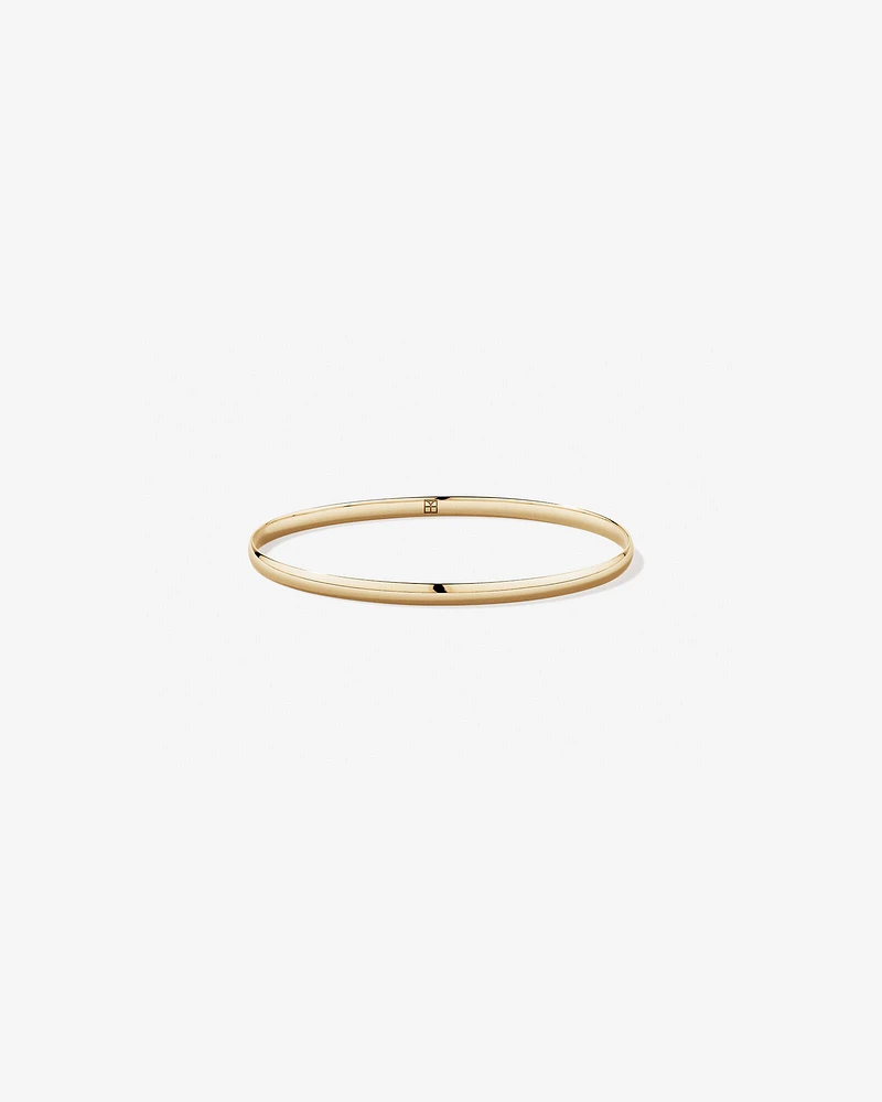 65mm (2.5") 3.8mm Width Solid Oval Bangle in 10kt Yellow Gold