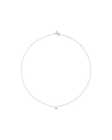 0.25 Carat TW Laboratory-Grown Diamond Bezel Box Set Pendant in Sterling Silver