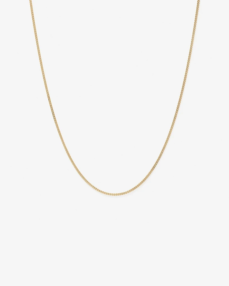 45cm (17") 2.1mm Width Solid Diamond Cut Curb Chain in 10kt Yellow Gold