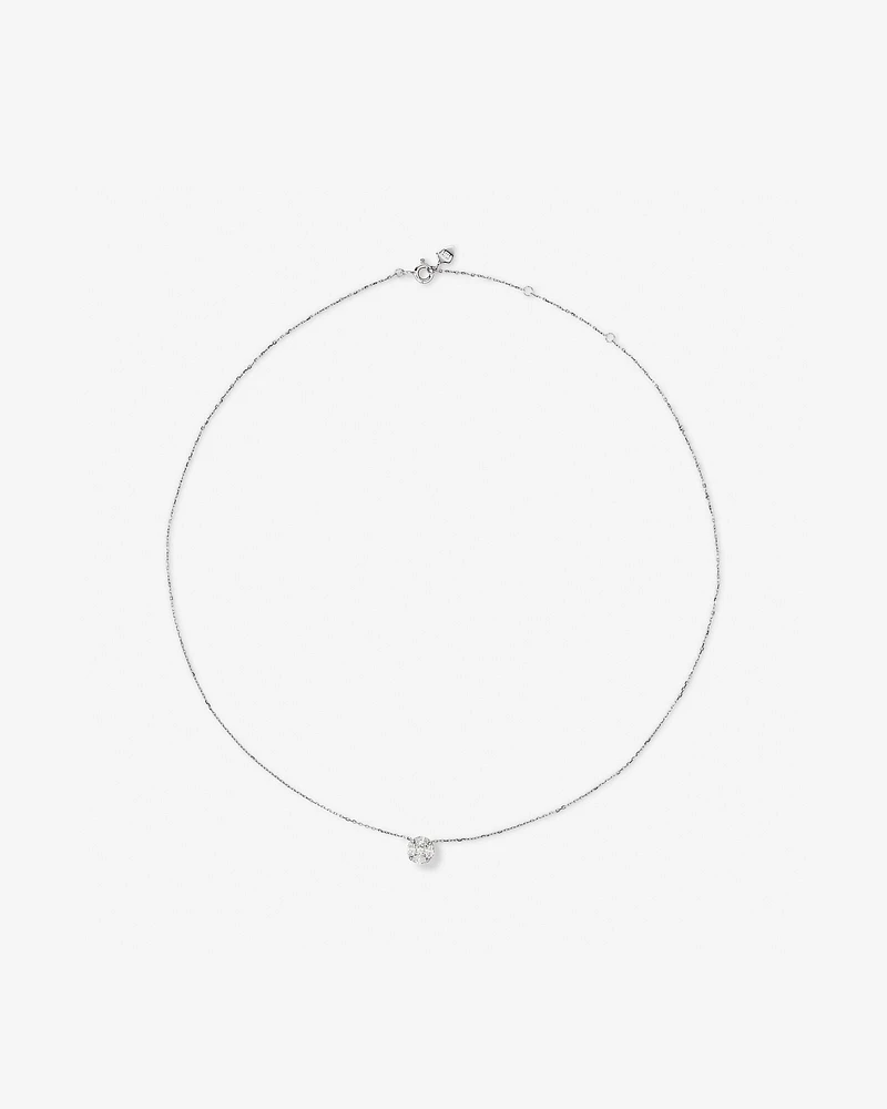 0.39 Carat TW Multistone Princess and Marquise Cut Diamond Pendant in 10kt White Gold