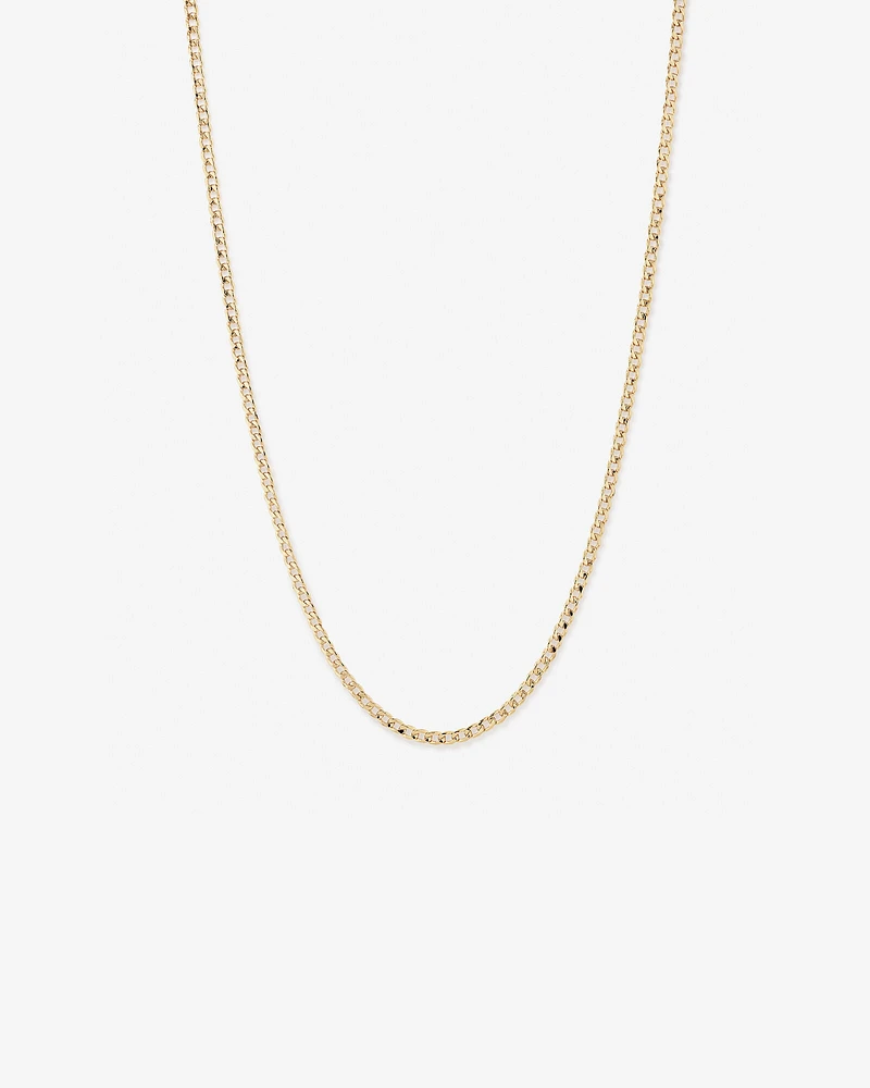 Chaîne semi-solide à maillons gourmette de 55 cm (22 po), largeur de 3,9 mm, en or jaune 10 ct