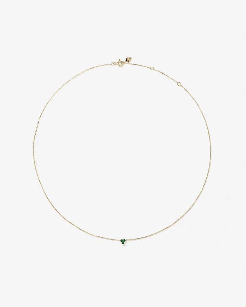 Emerald Trio Necklace in 10kt Yellow Gold