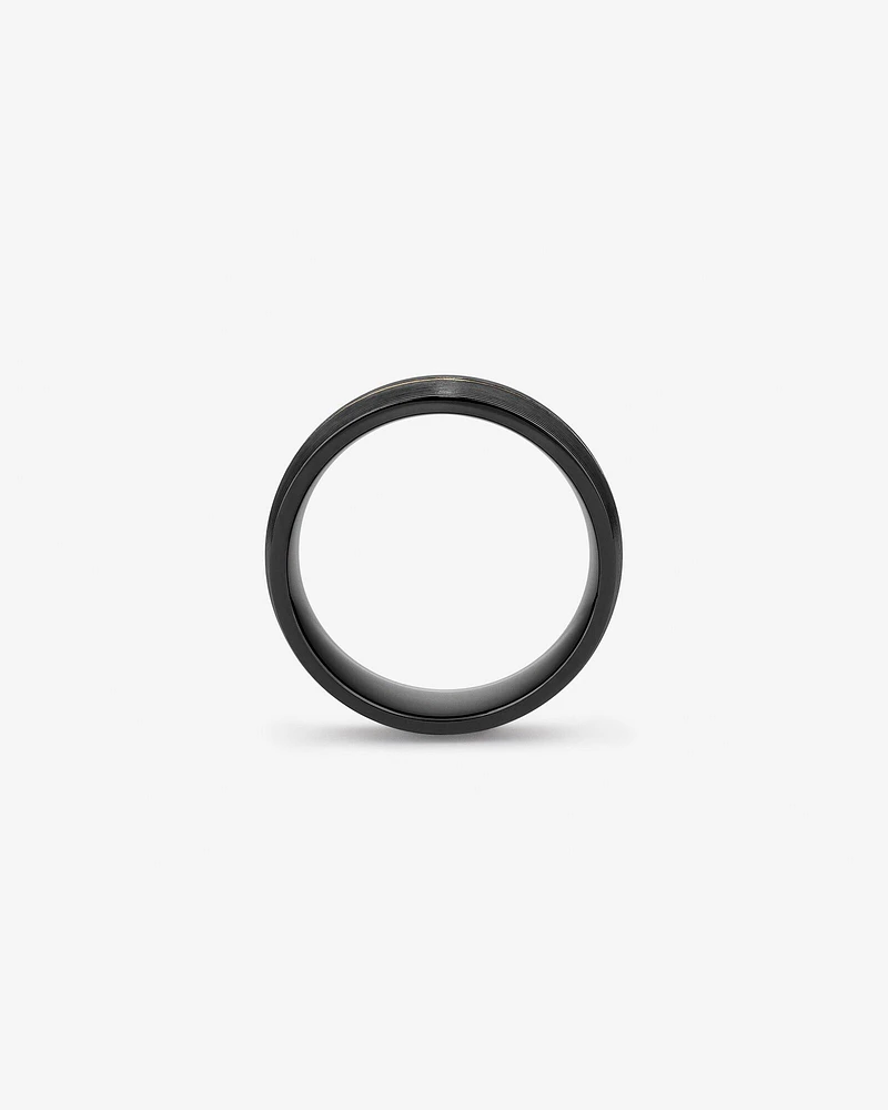 Ring in Black Titanium with Fine 10kt Yellow Gold Inlay