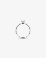 0.68 Carat TW Oval Cut Diamond Solitaire Pave Hidden Halo Engagement Ring in Platinum