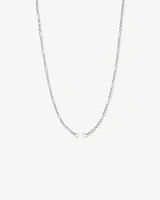 50cm (20") Paperclip 7 and 1 Alternating Open Pendant Chain in Sterling Silver