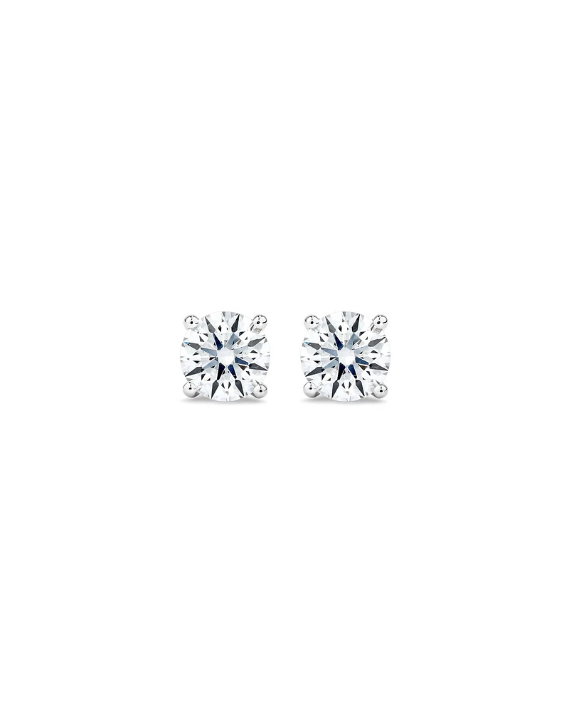 Carat TW Laboratory-Grown Diamond Solitaire Stud Earrings in 14kt White Gold