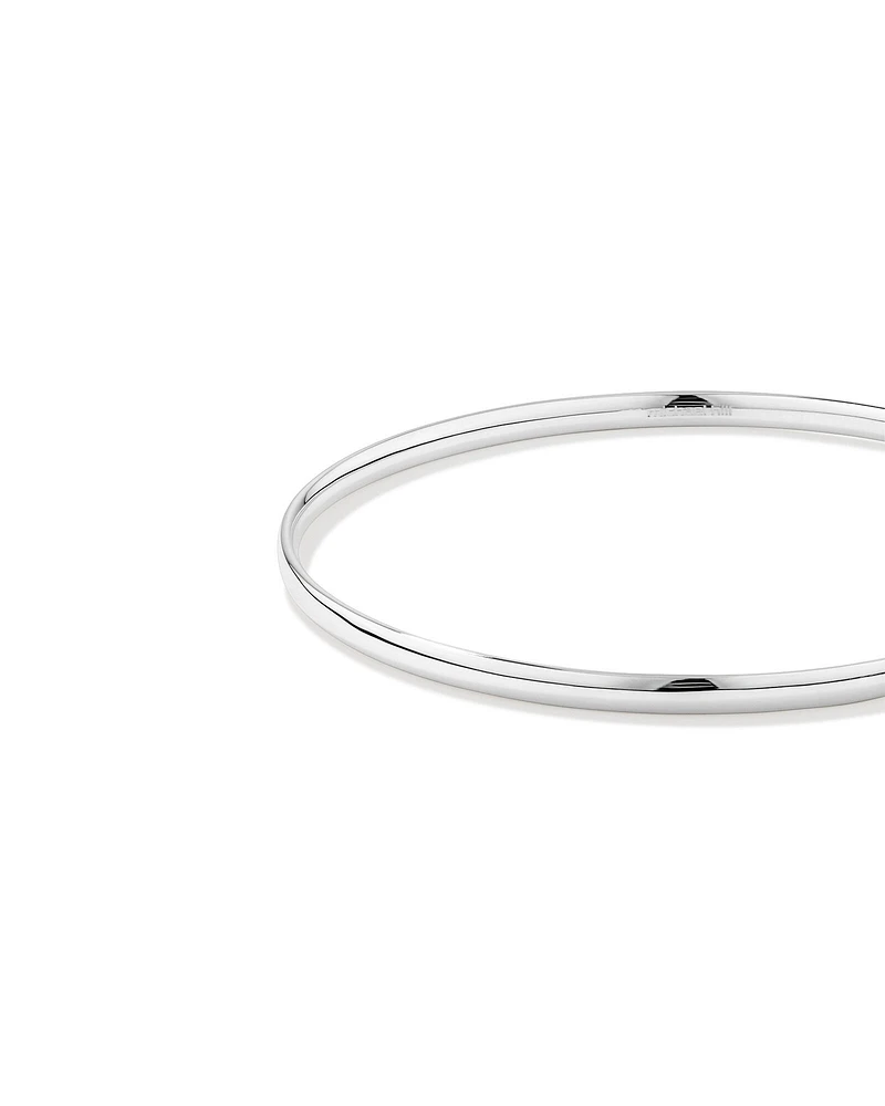 3.7mm Solid Round Bangle in Sterling Silver