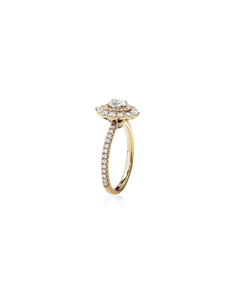Sir Michael Hill Designer Oval Engagement Ring with 0.92 Carat TW Diamonds in 18kt White Gold