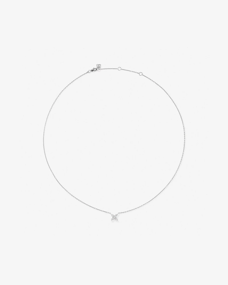 50cm (20") Cubic Zirconia Floral Necklace in Sterling Silver