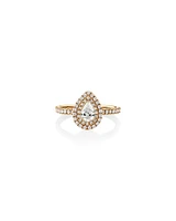 Double Halo Ring with 0.71 Carat TW of Diamonds in 18kt Gold
