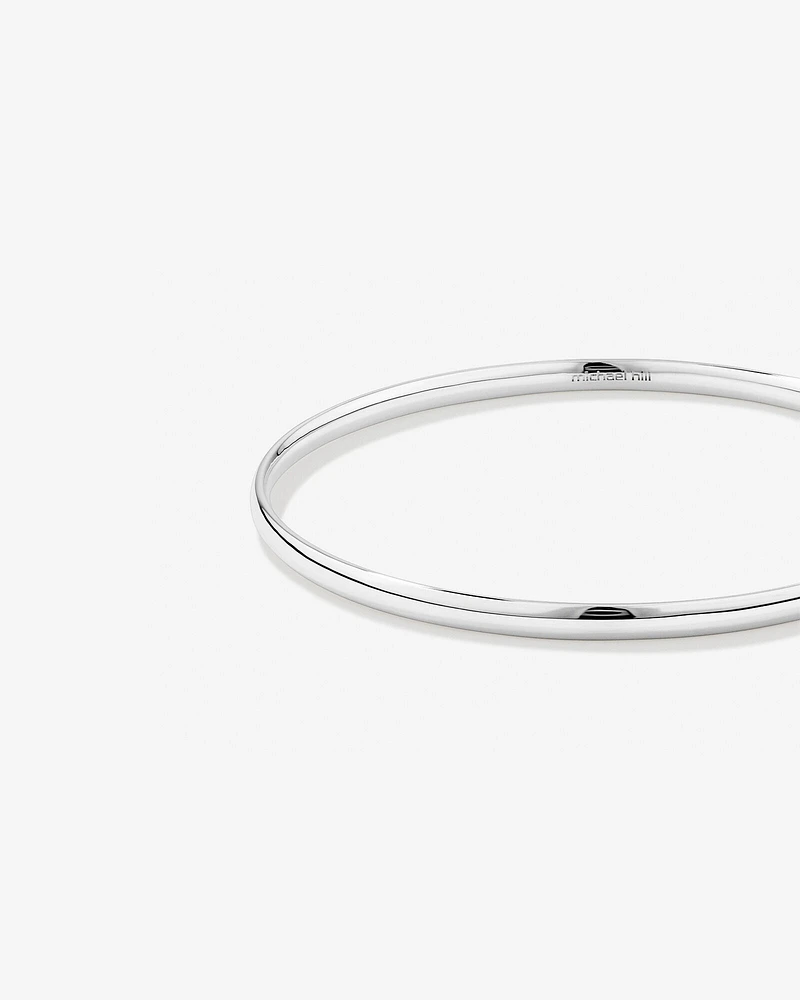 3.7mm Solid Round Bangle in Sterling Silver