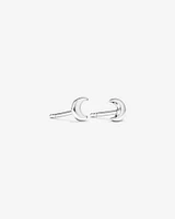Crescent Moon Stud Earrings in Sterling Silver