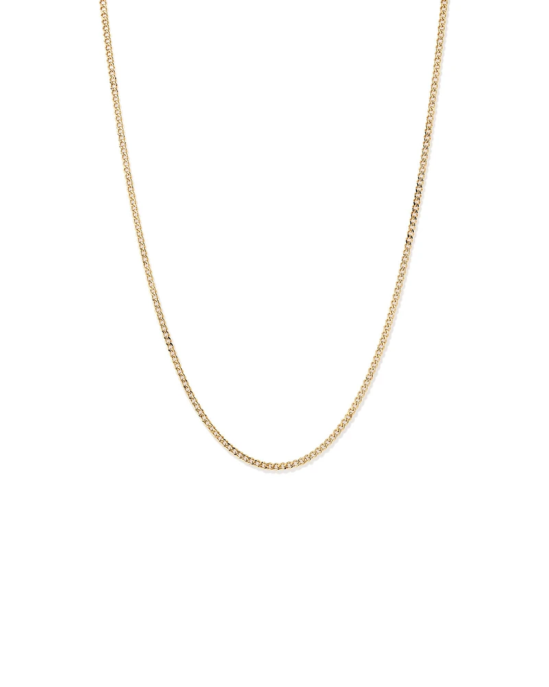 50cm (20") 2.95mm Width Semi Solid Diamond Cut Curb Chain in 10kt Yellow Gold