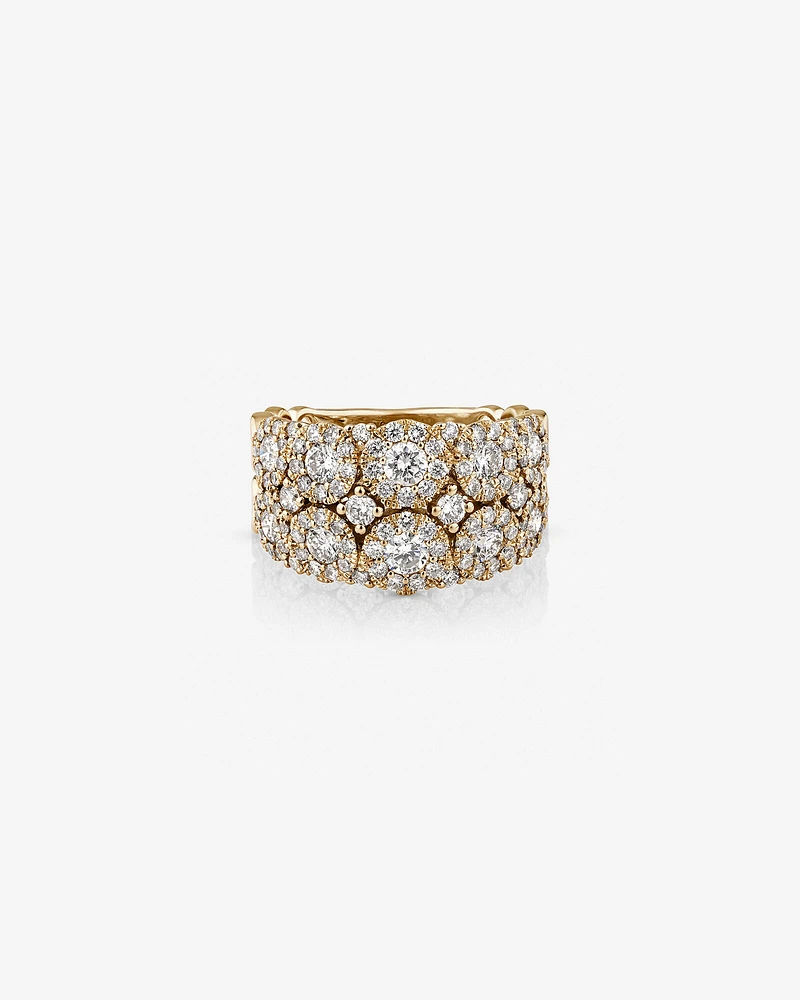 2 Row Bubble Ring with 2.00 Carat TW Diamonds in 14kt White Gold