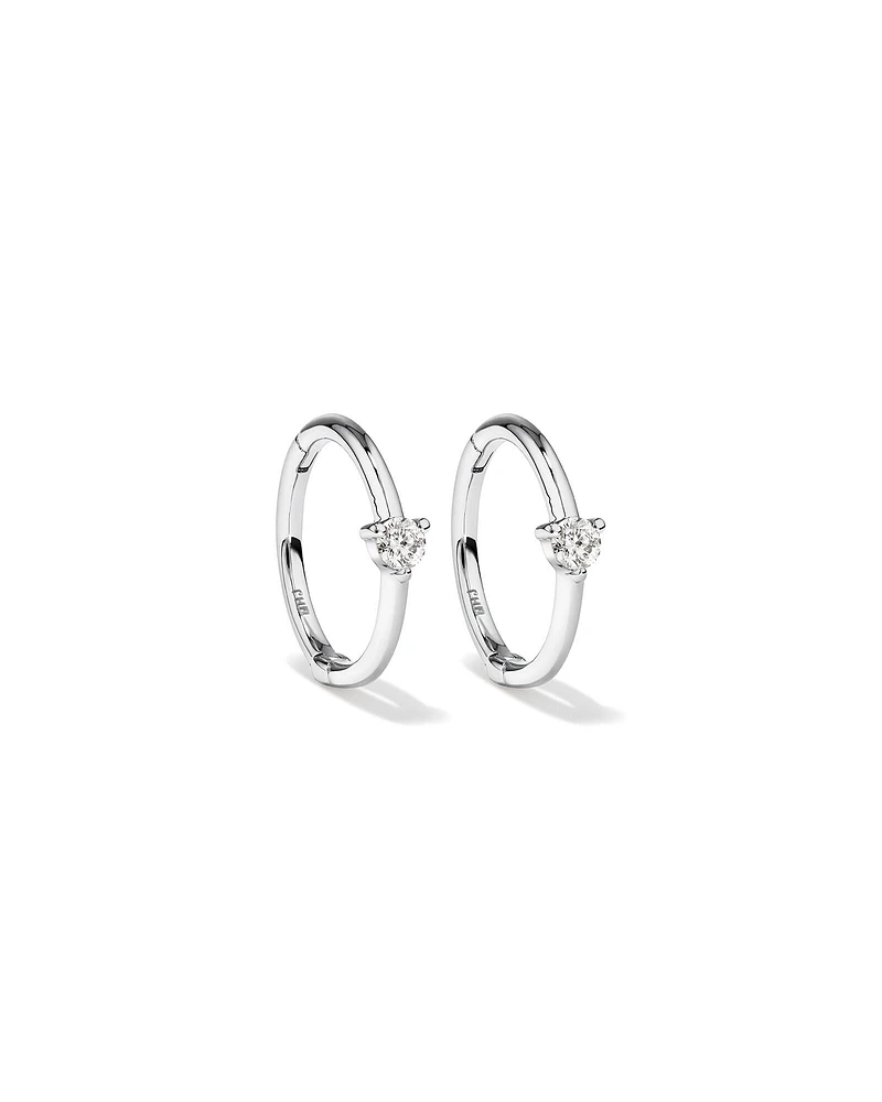 Diamond Accent Sleeper Earrings in 10kt White Gold