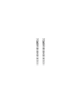 Pavé Cubic Zirconia Horseshoe Hoop Earrings in Sterling Silver