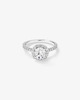 1.79 Carat TW Round Brilliant Laboratory-Grown Diamond Halo Engagemet Ring in 14kt White Gold