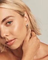 Polished Half Hoop Stud Earrings in Sterling Silver