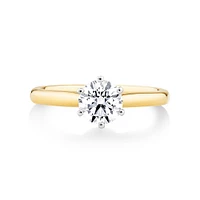 Certified Solitaire Engagement Ring with a 1 Carat TW Diamond in 18kt White Gold
