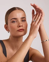 0.30 Carat TW Laboratory-Grown Marquise Diamond Dome Ring in Sterling Silver