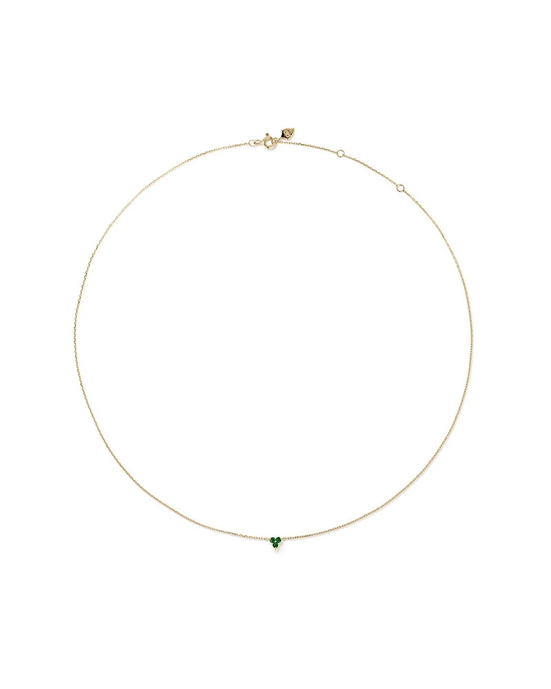 Emerald Trio Necklace in 10kt Yellow Gold