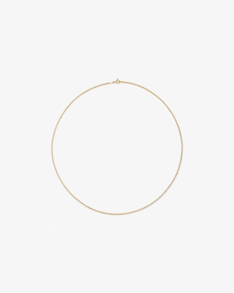 50cm (20") 1.96mm Width Semi Solid Curb Chain in 10kt Yellow Gold