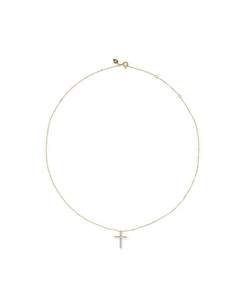 0.25 Carat TW Diamond Cross Pendant in 10kt Yellow Gold