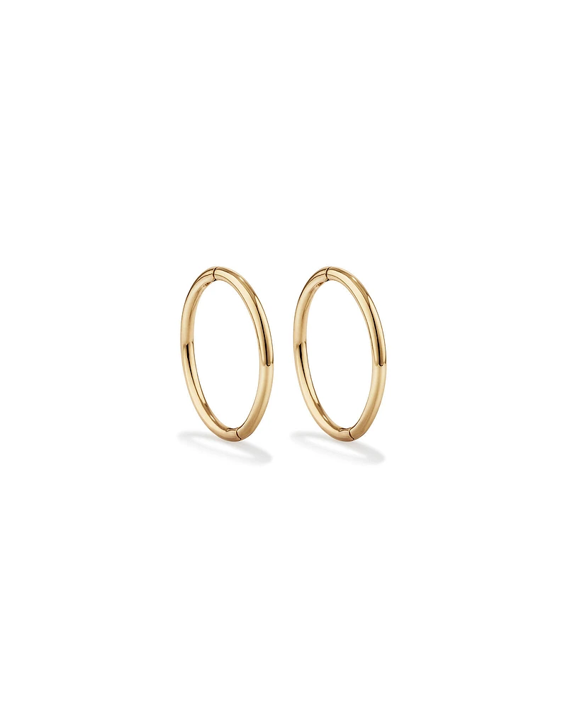 12mm Sleeper Earrings in 10kt White Gold