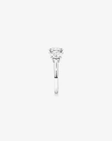 2 Carat Three Stone Oval Laboratory-Grown Diamond Engagement Ring In 14kt White Gold