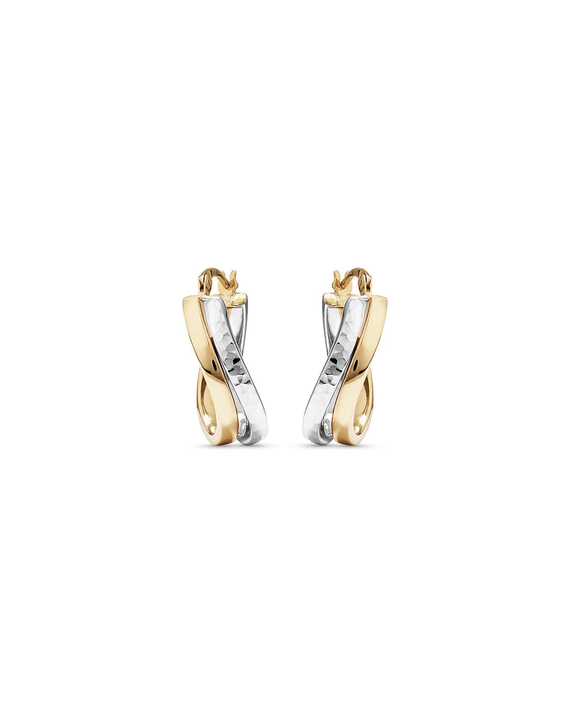 Hoop Earrings in 10kt Yellow & White Gold