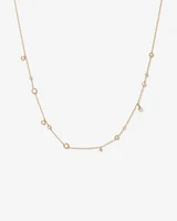 Necklace with Opal & 0.15 Carat TW of Diamonds in 10kt Yellow Gold