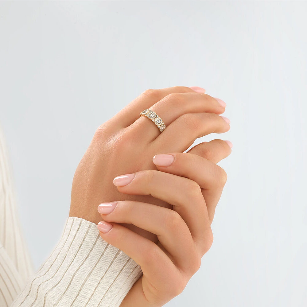 Bubble Ring with 1.00 Carat TW Diamonds in 10kt White Gold